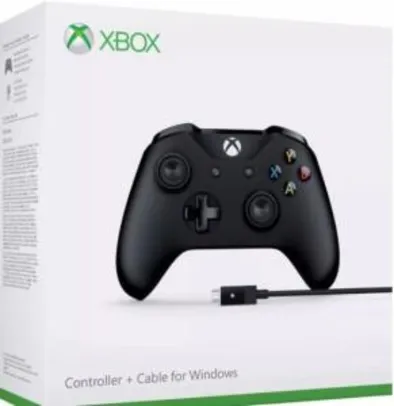 [Ame + App] Controle Xbox One Entrada P2 Modelo Novo Preto Com Cabo | R$359