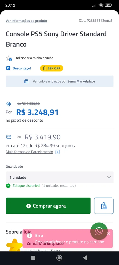 Imagen na descrição da promoção