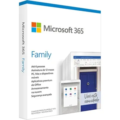 Microsoft 365 Family: 1 licença p/ até 6 usuários | R$149