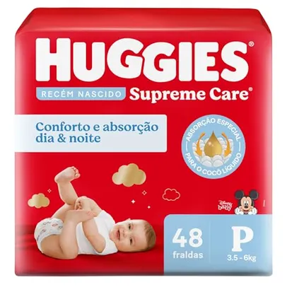 Huggies Fralda Supreme Care P 48 Un (R$:0,78 a tira)