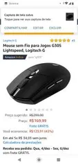 Mouse sem Fio para Jogos G305 Lightspeed, Logitech G - R$170