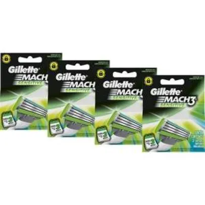 [Sou Barato] Carga Gillette Mach3 Sensitive com 12 Unidades - R$35,98