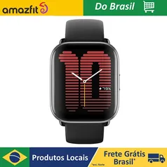 [R$491 Moedas/ BR] Amazfit Active 42mm Smart Watch com GPS, chamadas Bluetooth e música, bateria de 14 dias, display AMOLED de 1,75