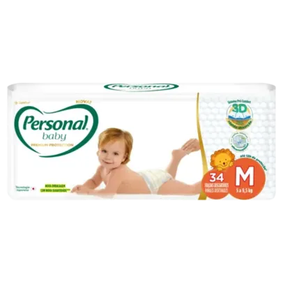 Fralda Personal Baby Premium Protection M Pacote 34 Unidades