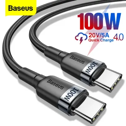 [Conta Nova R$ 6,39] Baseus 2 metros cabo USB-C carregador rápido  