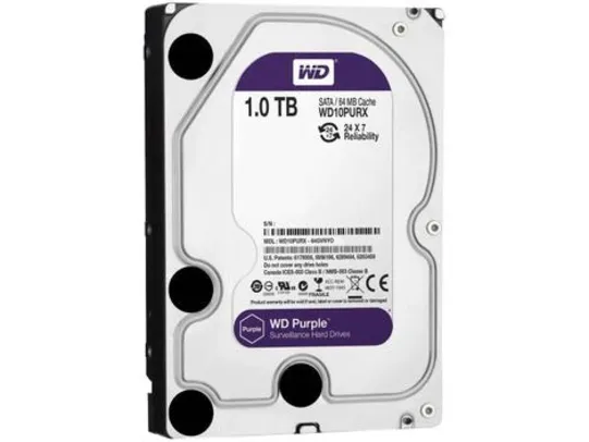 [APP] HD 1TB Western Digital Purple SATA III 7200RPM - WD10PURX | R$284