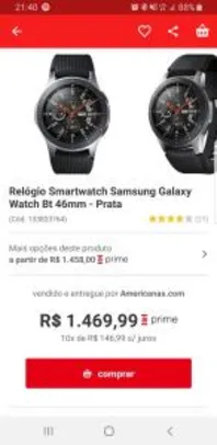 Samsung Galaxy watch 46mm BT | R$1175