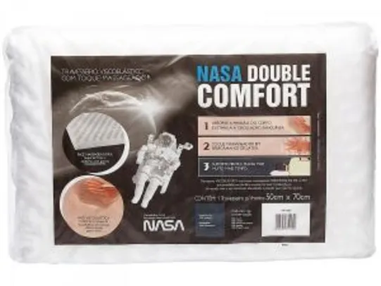 Travesseiro com Espuma Viscoelástica - Fibrasca NASA Double Comfort | R$28