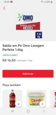 [Selecionados| Guarulhos] Sabão em pó Omo Lavagem Perfeita 1,6kg | Leve 2 pague 1 | R$8 cada