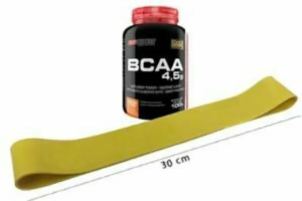 Kit Rubber Band tensão leve 2mm + Bcaa 100g Bodybuiders