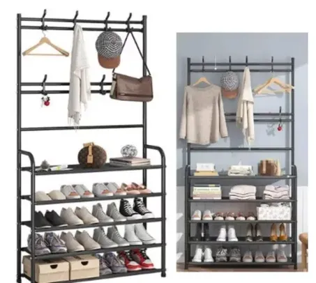 Rack Sapateira Arara Organizador Roupa Sapato Tenis Sandalia Closet Sala Quarto Gancho Pendurar Multiuso Decoraçao Multifuncional