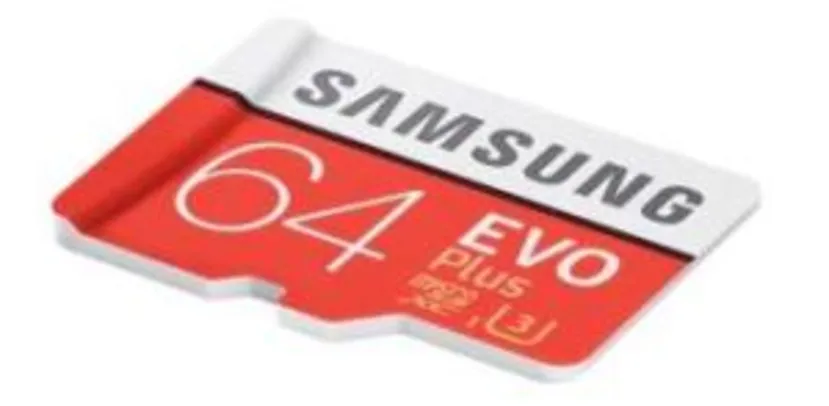 Cartão de Memória da Samsung EVO Plus 64 GB UHS-3 - R$ 71