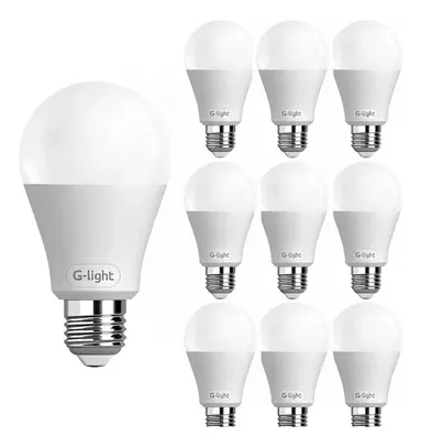 (R$ 1,42 cada) Lâmpada led G-light Bulbo A60 cor branco-frio 9W 110V/220V 6500K com 10 unidades