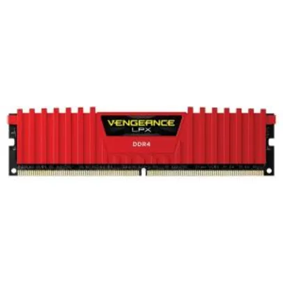 Memória Corsair Vengeance LPX 8GB 2400Mhz DDR4 C16 Red - CMK8GX4M1A2400C16R - R$329