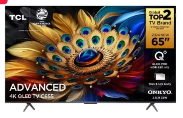 Smart TV 65" QLED 4K TCL 65C655 com processador