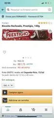 [PRIME] Biscoito Recheado, Prestígio, 140g