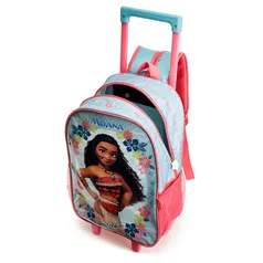 MOCHILA COM RODINHAS MOANA - ROSA/TURQUESA | R$80