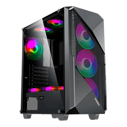 Gabinete Gamer Gamemax Revolt 3606, Mid Tower, ARGB, LED, ATX, Lateral em Vidro Temperado, 3x Cooler Fan, Preto - 3606