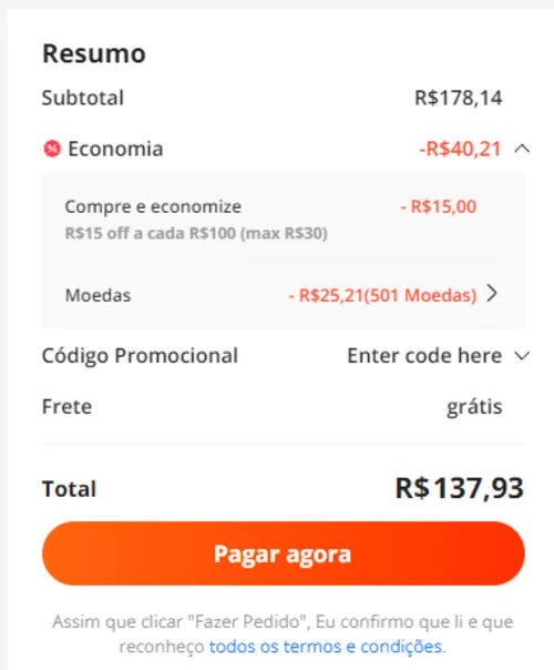 Imagem na descrição da promoção