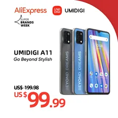 Smartphone Umidigi A11 Global 3GB 64GB Helio G25 | R$497