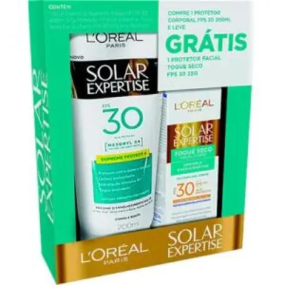 Kit Protetor Solar Corporal Loreal Expertise FPS30 200ml + Facial Toque Seco FPS30 25g
