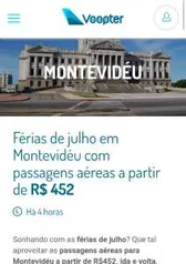 [Voopter] Passagens aéreas à partir de R$ 452