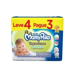 Lenço Umedecido Mamypoko Aloe Vera Toque Suave com 200 Unidades - Leve 4 Pague 3