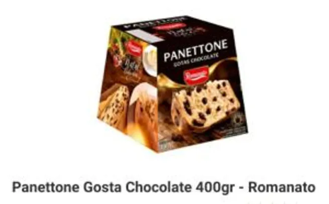 Panettone Gotas Chocolate 400gr - Romanato R$6