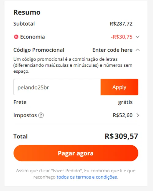 Imagem na descrição da promoção