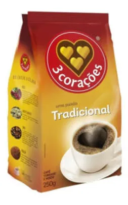 Café Torrado E Moído 3 Corações Tradicional 250g | R$3,90