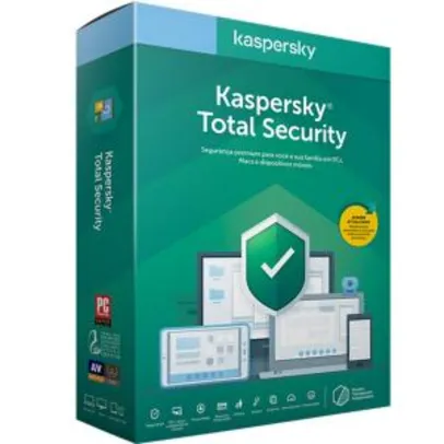 Kaspersky: Total Security + VPN Premium - 1 Ano / 3 (R$79,95) ou 5 Licenças (R$99,95)