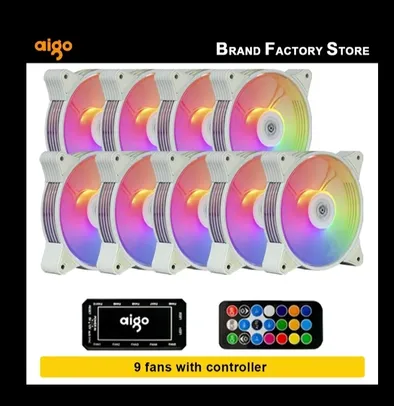 [Taxa inclusa] 9 Em 1, Aigo ventilador argb com dissipador de calor rgb para pc, 120mm