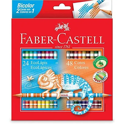 Lápis de Cor Ecolápis Bicolor 24 Lápis/48 Cores Faber Castell