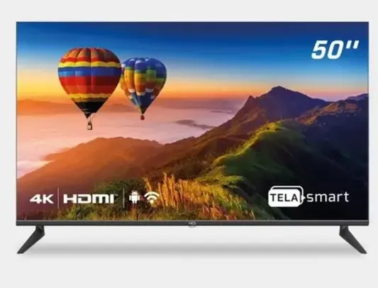 Smart TV 50" HQ 4K com Conversor Digital 3 HDMI 2 USB WI-FI Android 11 Design Slim e Tela Frameless UDE50HR315LN