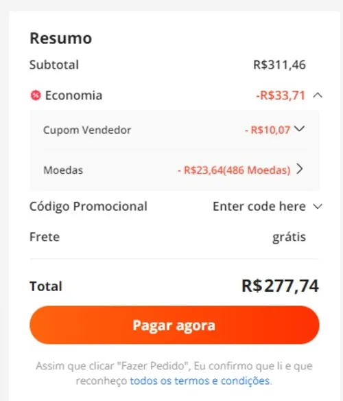 Imagem na descrição da promoção