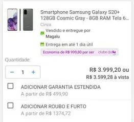 [APP + Clube da Lu] Smartphone Samsung Galaxy S20+ | R$3600