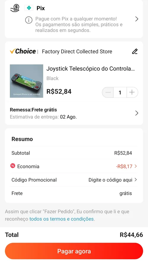 Imagem na descrição da promoção