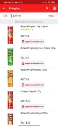 Pringles a partir de R$7,50