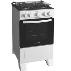 Fogão 4 bocas Atlas Mônaco Plus Branco com Acendimento Automático e Mesa Inox