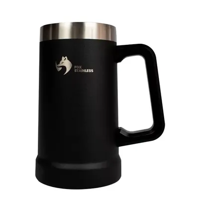 Saindo por R$ 35,99: Caneca Térmica Quente e Frio 709ml Preto - Fox Stainless | Pelando