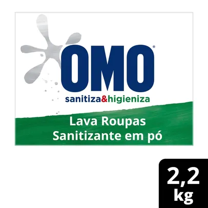 [5 Unid] Lava-Roupas em Pó Omo Lavagem Perfeita Sanitiza & Higieniza Caixa 2,2kg Tamanho Família