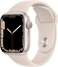 Apple Watch Series 7 (gps) 45mm Branco Starlight Aluminum Case Com Starlight Sport Band Mkn63ll/a