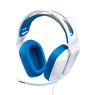 Logitech G Headset Gamer G335 com Almofadas com Espuma de Memória, Design Leve Branco