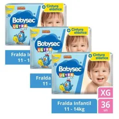 Fralda Babysec UltraSec Galinha Pintadinha XG Kit com 108 Unidades - R$62,70