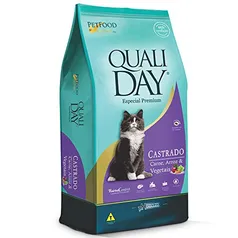 Ração Qualiday Gatos Adultos Castrados Sabor Carne 10,1kg