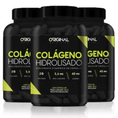 Kit 3x Colágeno Hidrolisado Cáps - Original Nutrition | R$66