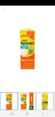 Leite NINHO semidesnatado zero lactose | R$4