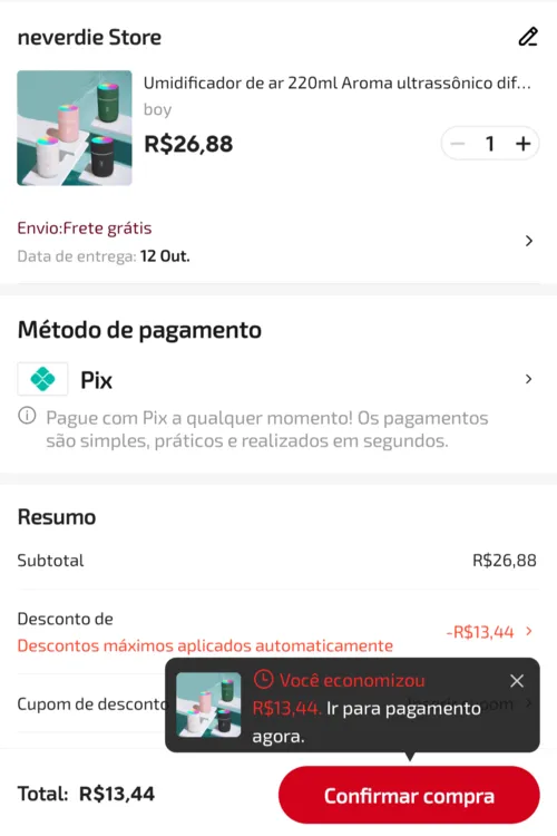 Imagem na descrição da promoção