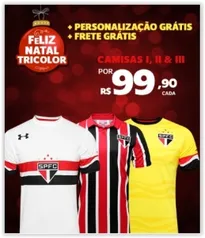 Camisa Under Armour São Paulo I,II e III 16/17 s/nº por R$ 100