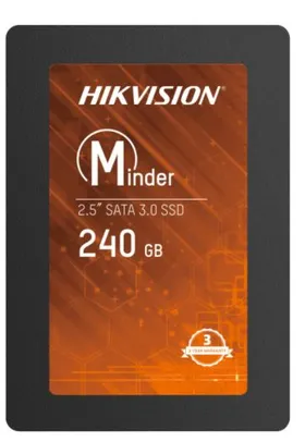 SSD Hikvision Minder, 240GB, Sata III, Leitura 530MBs e Gravação 400MBs, HS-SSD-Minder(S)/240G